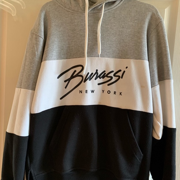 Burassi Other - Burassi New York Tri-Tone Hoodie Size L Black/Gray